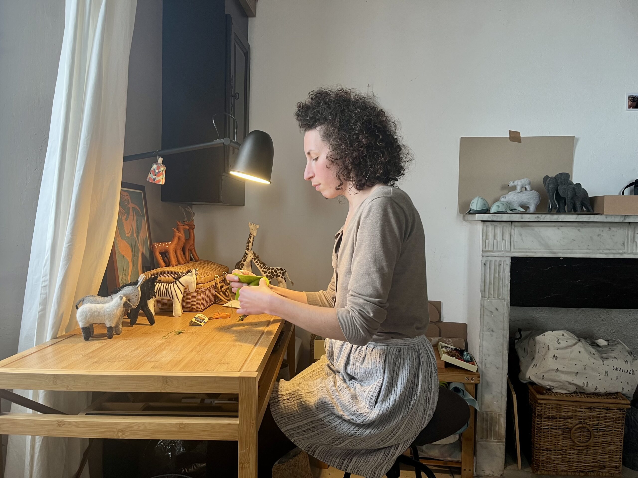 Manon, a craftswoman in Corsica, works with wool felt