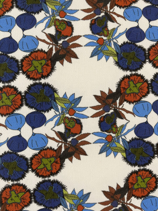 Chestnut printed weft; bluish colour; handmade in Corsica, by Acquarius