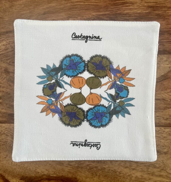 Orange potholder reverse, in collaboration with Acquarius