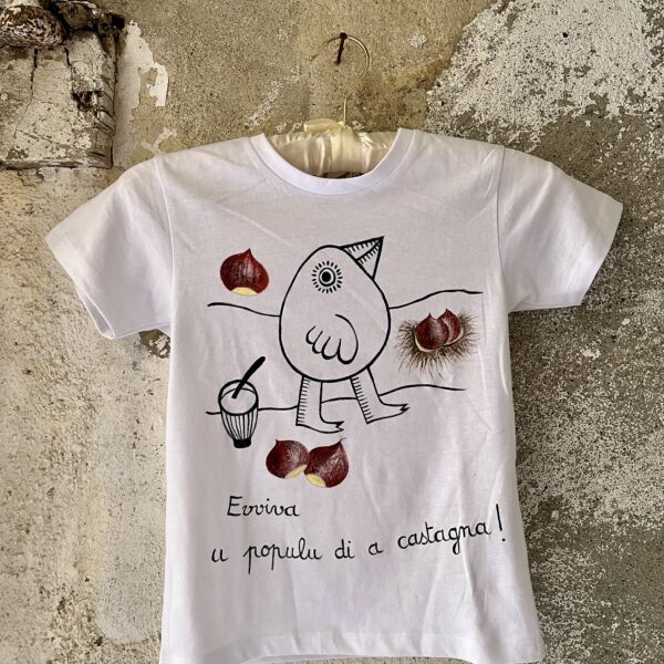 Hand-painted t-shirt by Béatrice Bonhomme, Vaghjime version