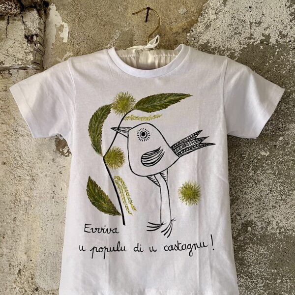 Hand-painted t-shirt by Béatrice Bonhomme, Veranu version